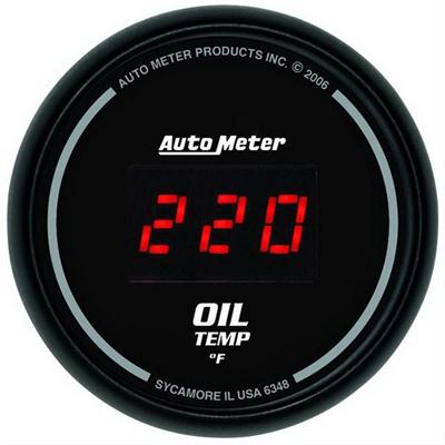 AutoMeter Gauge, Sport Comp, Oil Temperature, 0-400 Degrees F, 2 1/16 in., Digital, Electrical, Each - 6348