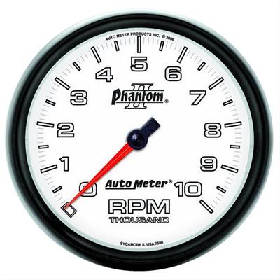 AutoMeter Tachometer, Phantom II, 0-10,000 rpm, 5 in., Analog, Electrical, In-Dash, Each - 7598