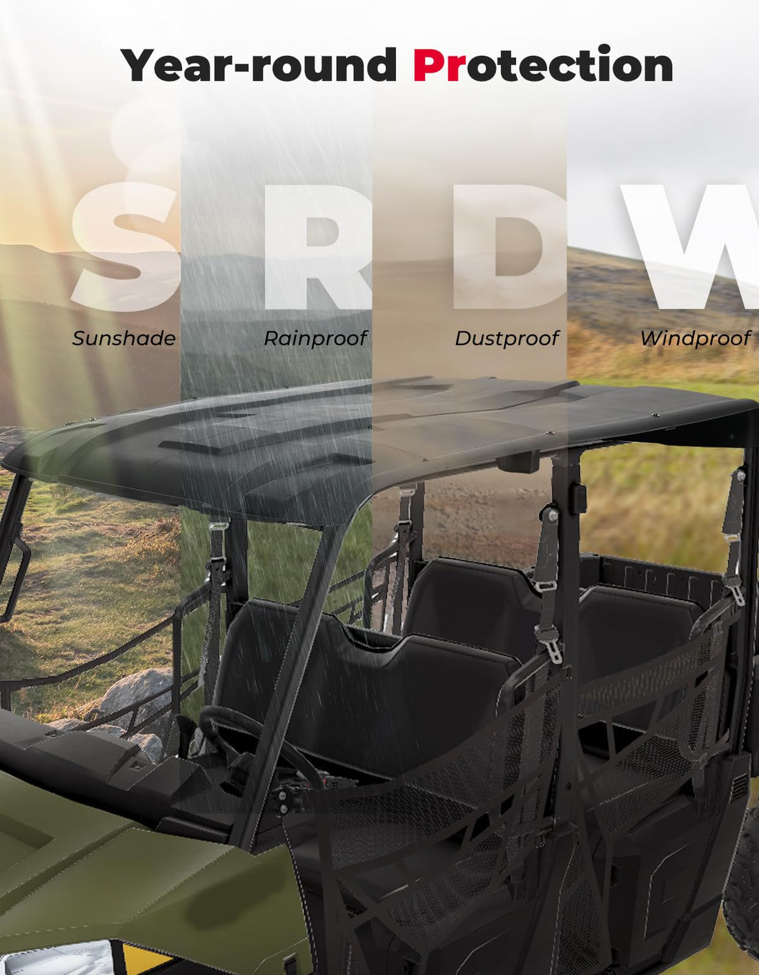 Roof Top Hard for Polaris Ranger XP 1000 CREW 2017-2025 - view 6