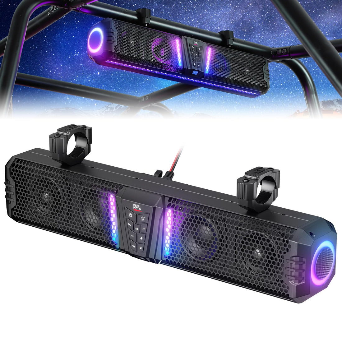 Midnight Gen1.5 Metal Sound Bar for Polaris RZR / 570 / 800 / 900 / XP / 1000 / Pro - view 2