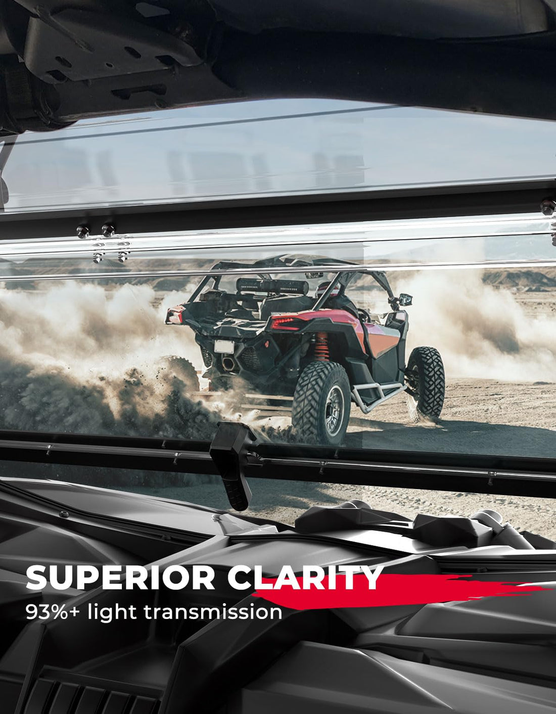 Scratch Resistant PC Flip Windshield for Can-Am Maverick X3 - view 3