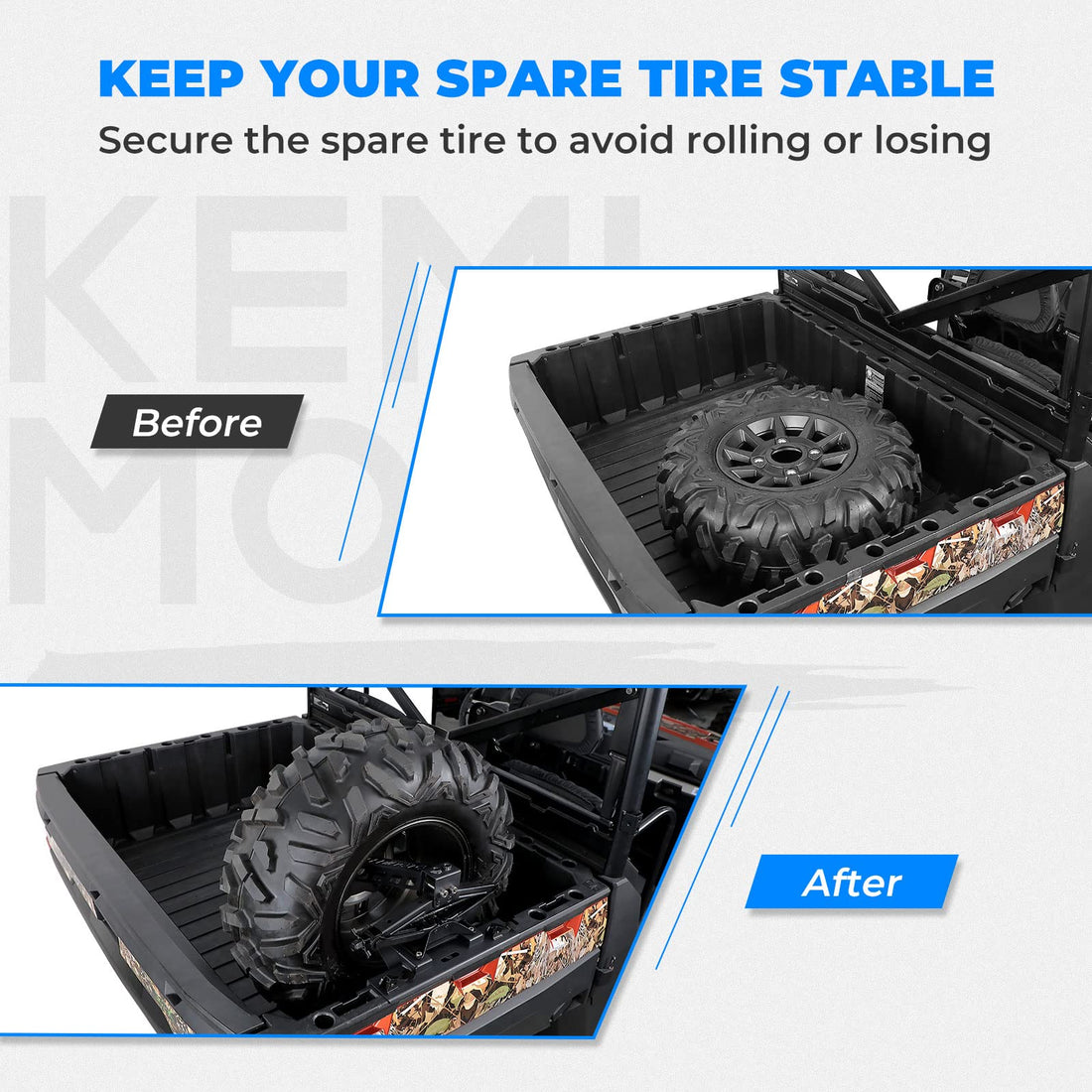 UTV Spare Tire Mount for Polaris Ranger 500 1000 XP 1000 - view 2