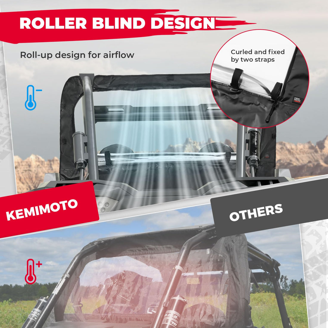 Soft Rear Windshield for Polaris RZR XP 1000 /4 2014-2023 - view 2