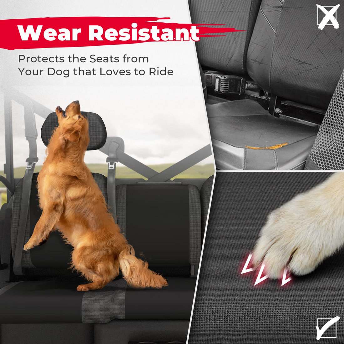 Split Bench Seat Covers for Polaris Ranger XP 1000 / CREW (6 PCS) - view 2