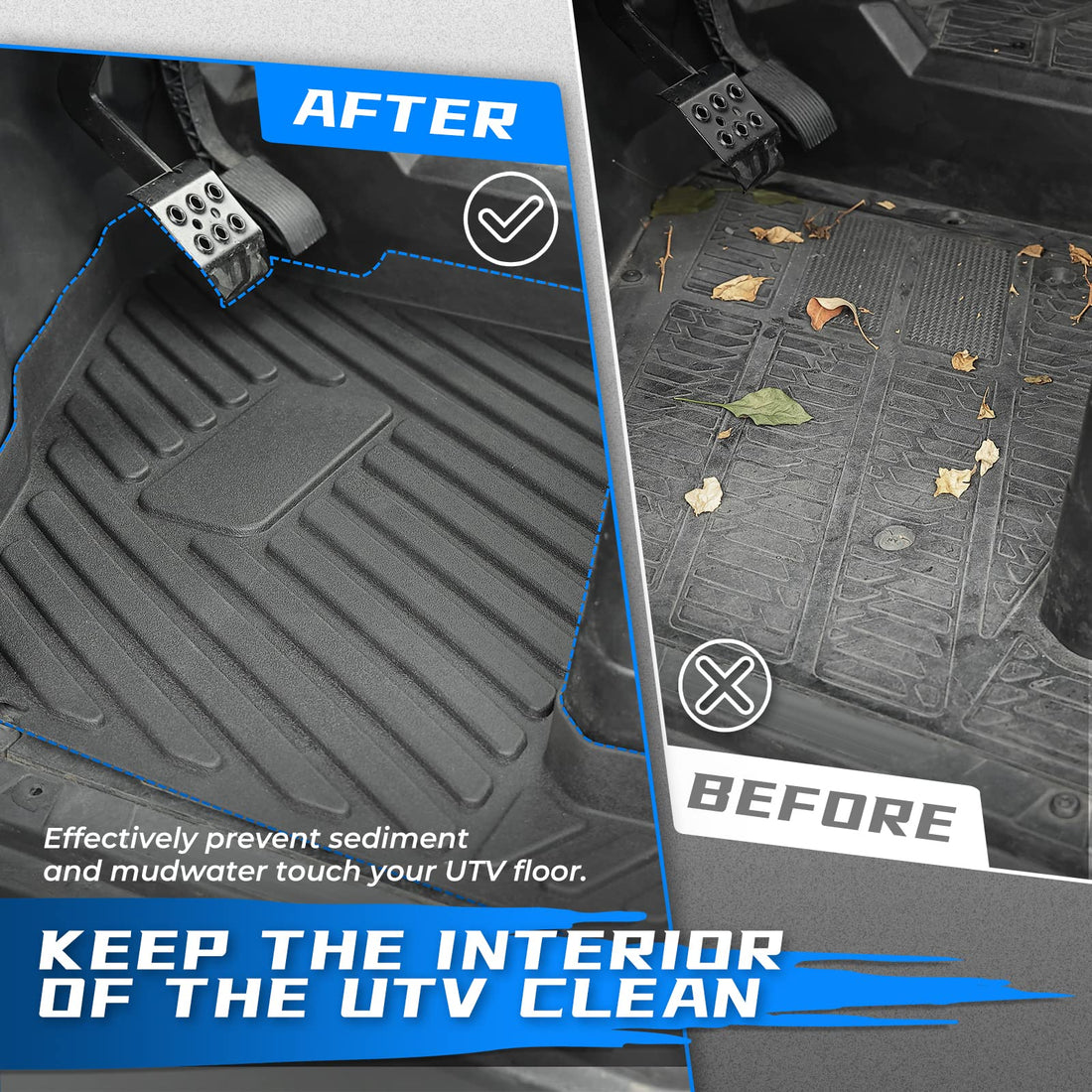 Floor Mats for Polaris Ranger Crew XP 1000 (2019-2024) 4 Pcs - view 2