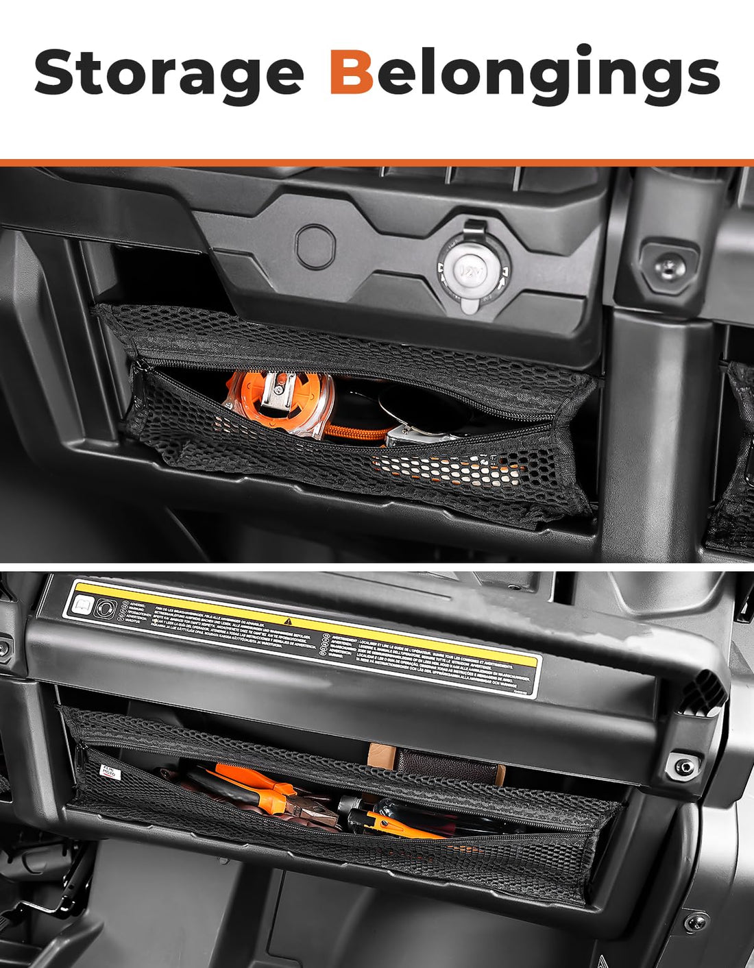 2PCS Dash Storage Nets for Can-Am Defender / MAX - view 2