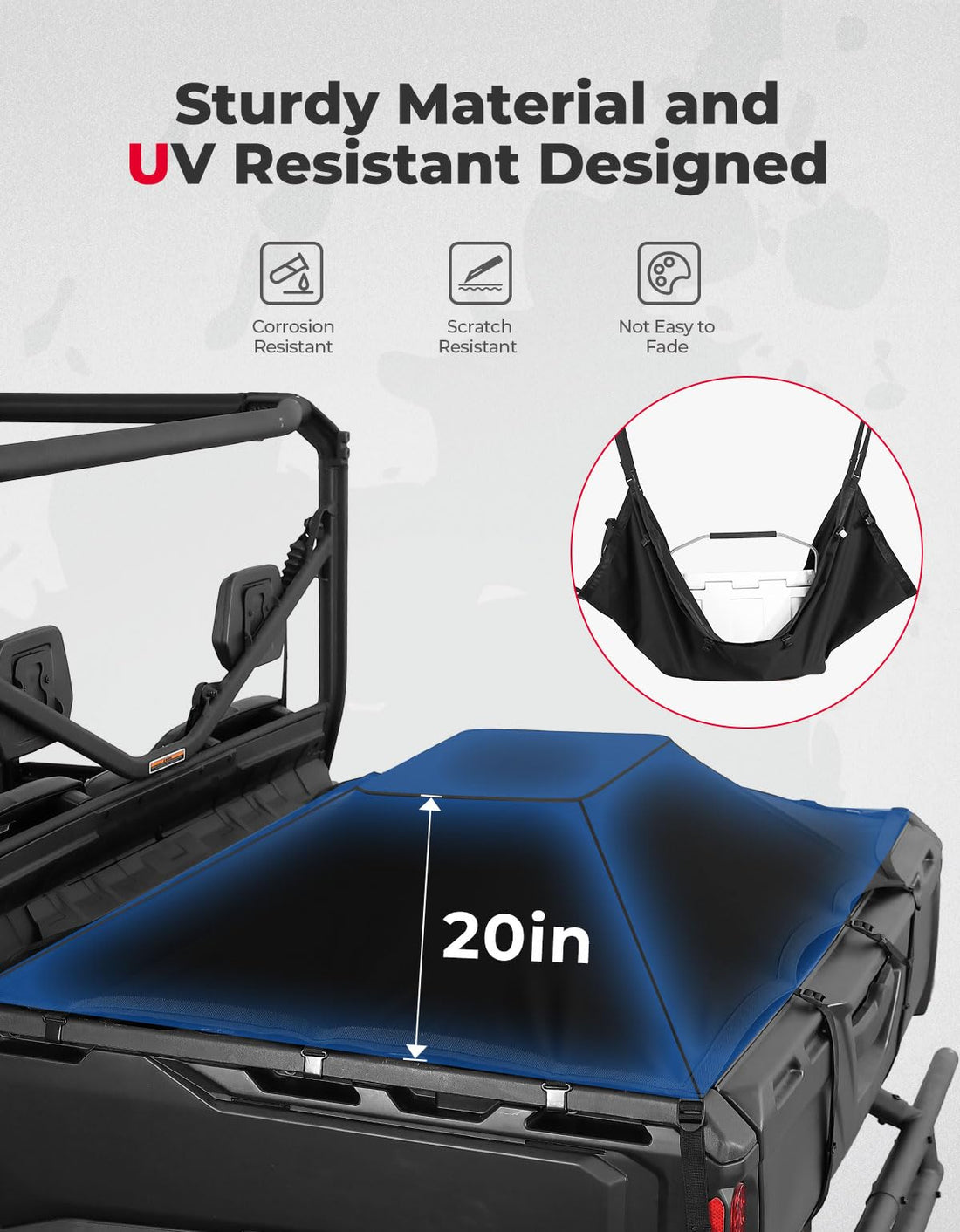 Stretchable Cargo Bed Net for Can-Am Defender / Polaris Ranger General - view 2
