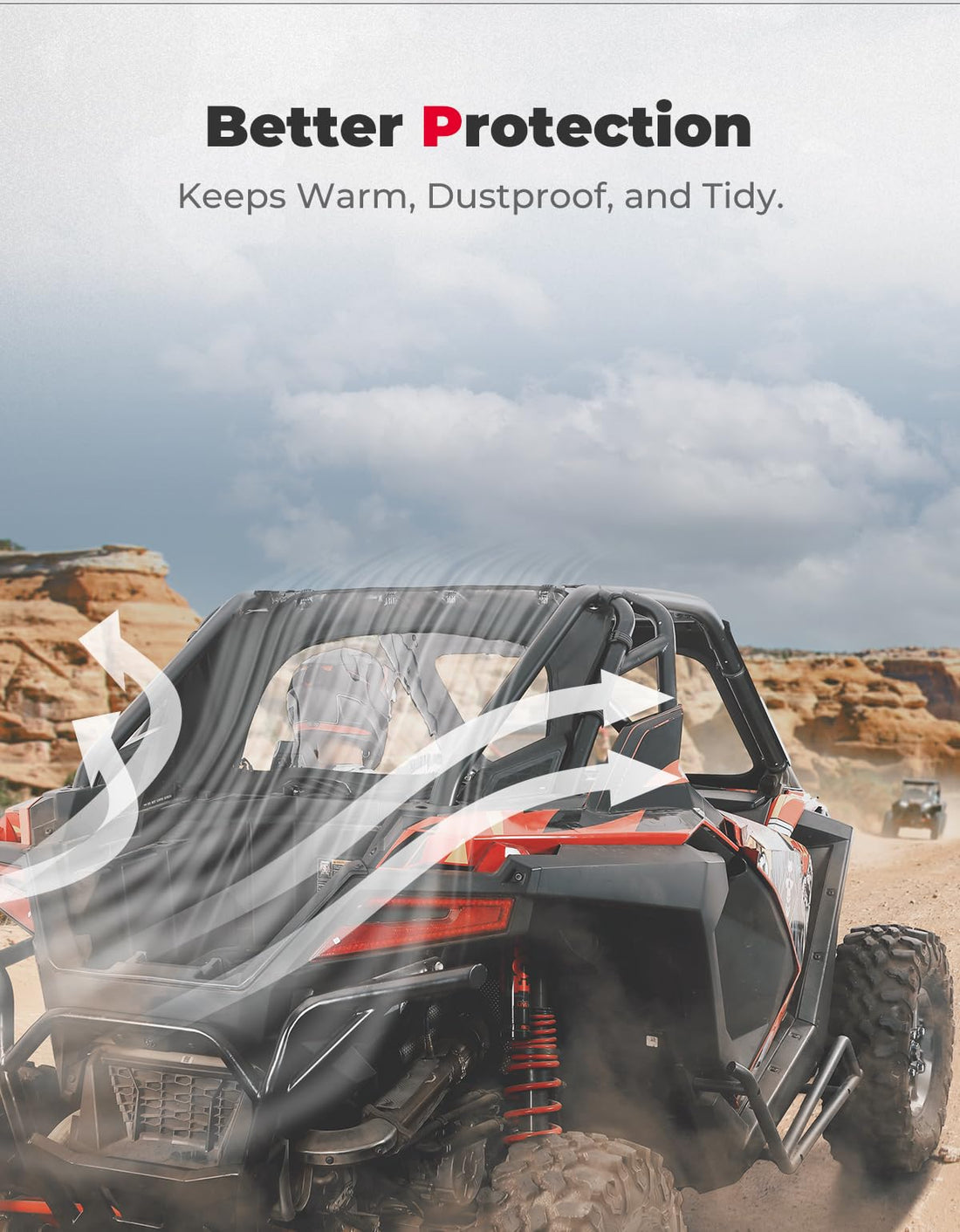 UTV Soft Rear Windshield for RZR PRO XP / Turbo R - view 2