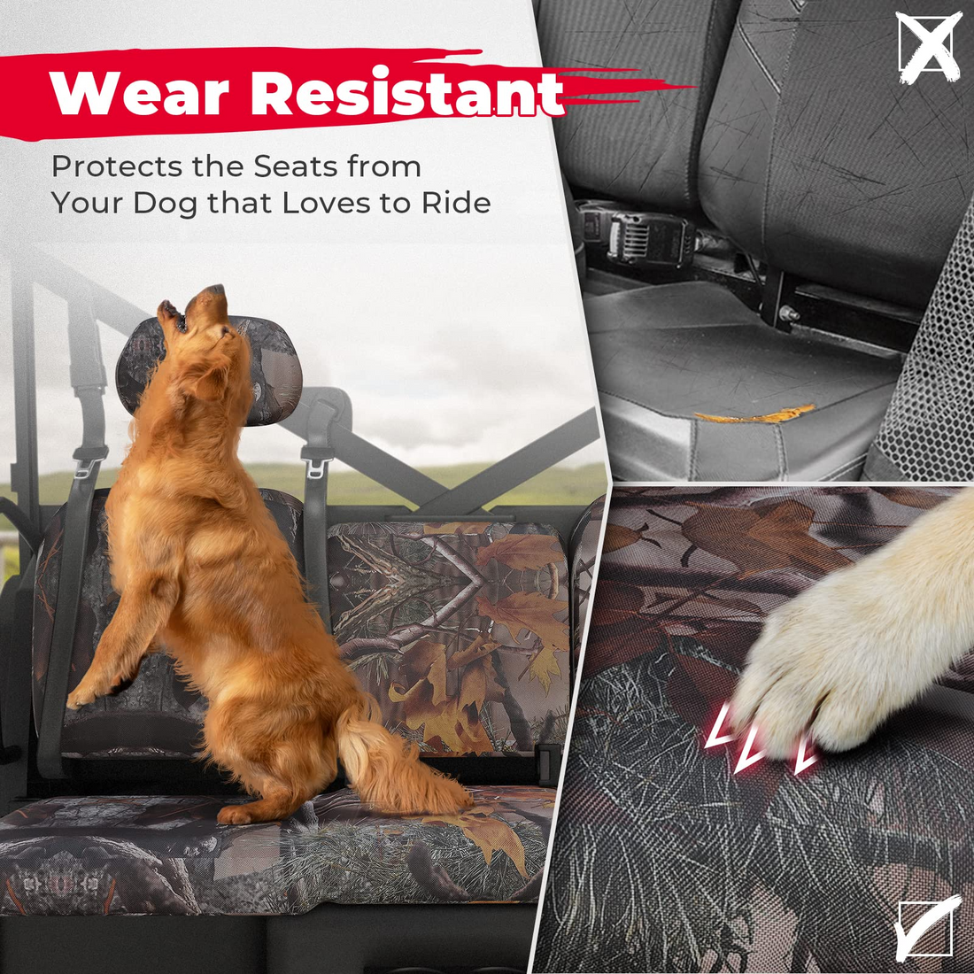 Camo Split Bench Seat Covers for Polaris Ranger XP 1000 / Crew - view 3