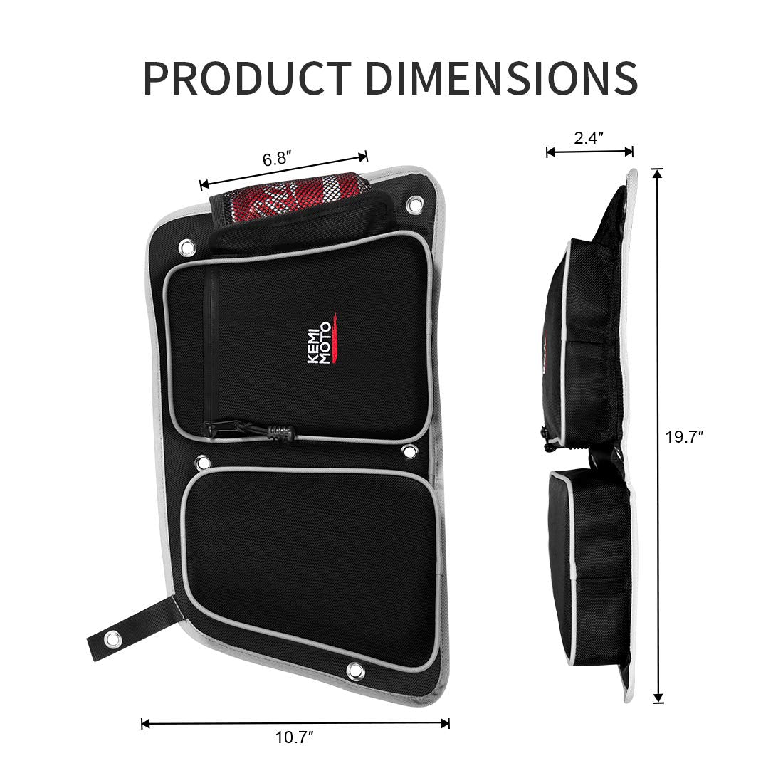 Rear Door Bags with Knee Pad for Polaris RZR XP 4 1000 2014-2023 - view 2