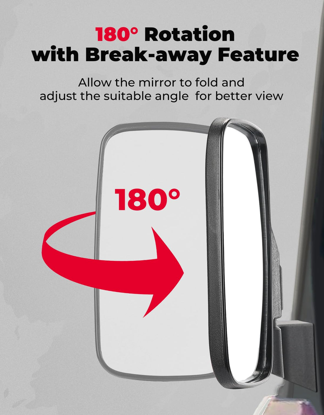 Door Mounted Side View Mirrors for Polaris Ranger / Commercial Pro XD (1 Pair) - view 3
