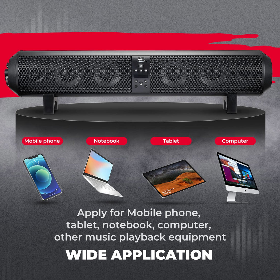 6 Speaker 28" UTV Bluetooth Sound Bar for Can-Am Maverick / X3 / Trail / Defender / Commander - view 3
