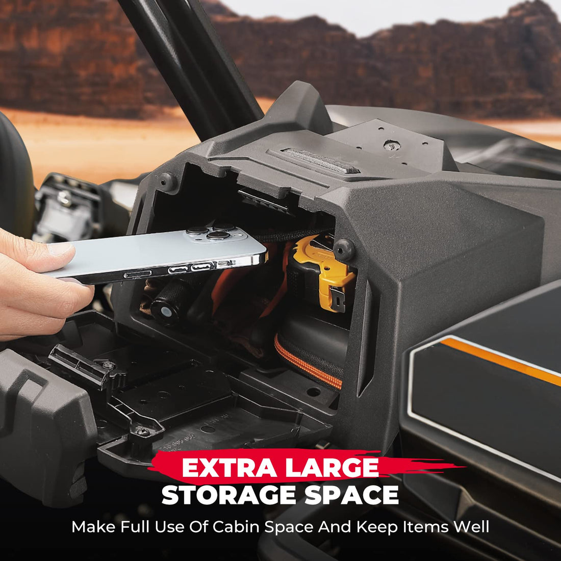 Tablet Holder With Storage Box for Can-Am Maverick Sport & Trail, Commander - view 3