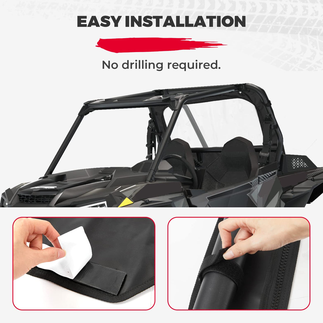 Soft Rear Windshield for Polaris RZR XP 1000 /4 2014-2023 - view 3