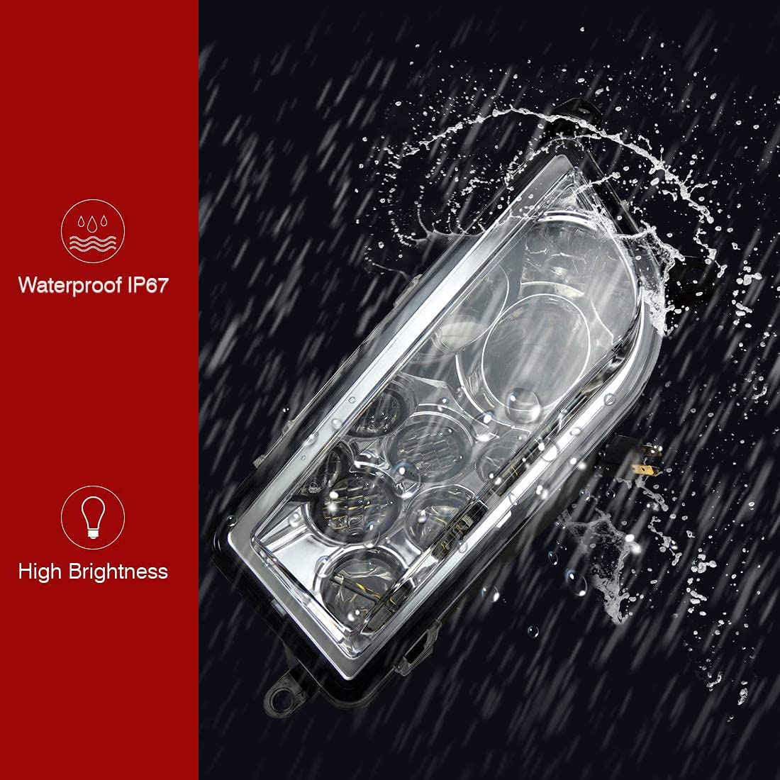 LED Headlight 30W for Polaris RZR XP 1000 / Turbo / S 900 2014-2023 - view 2