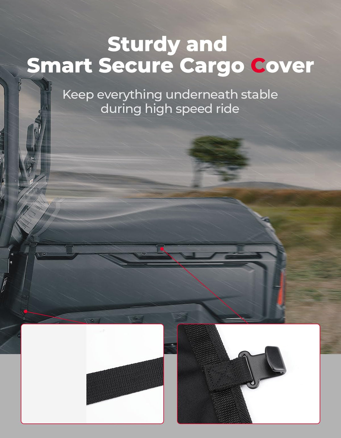 Stretchable Cargo Bed Net for Can-Am Defender / Polaris Ranger General - view 3