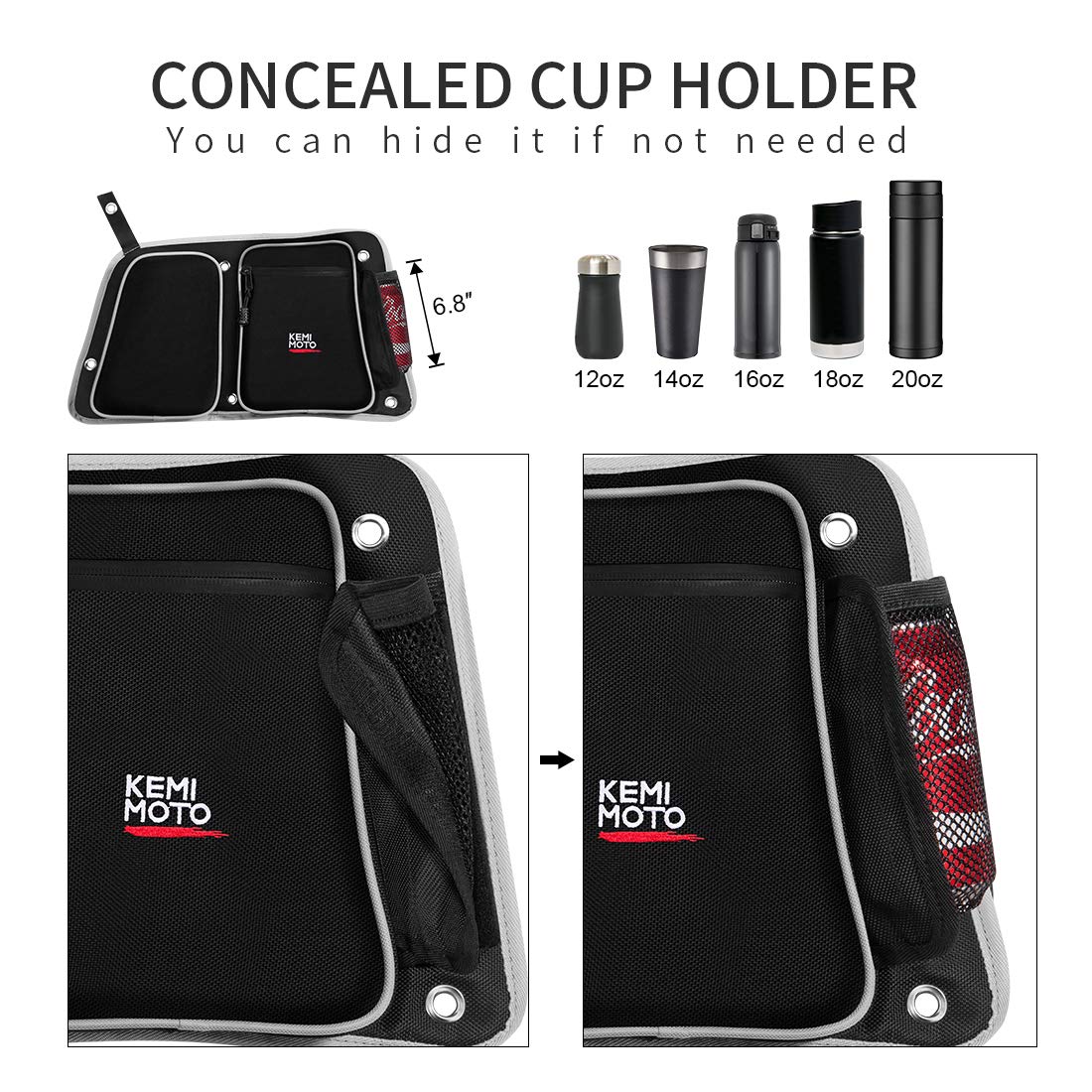 Rear Door Bags with Knee Pad for Polaris RZR XP 4 1000 2014-2023 - view 4