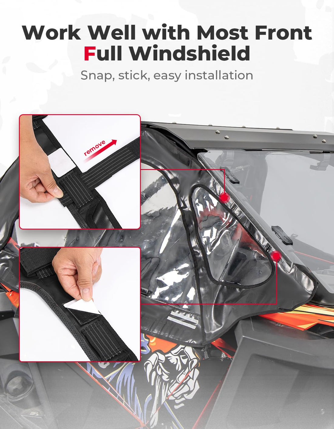 Soft Cab Enclosure Upper Doors for Polaris RZR PRO XP / Turbo R (2 seat) - view 4