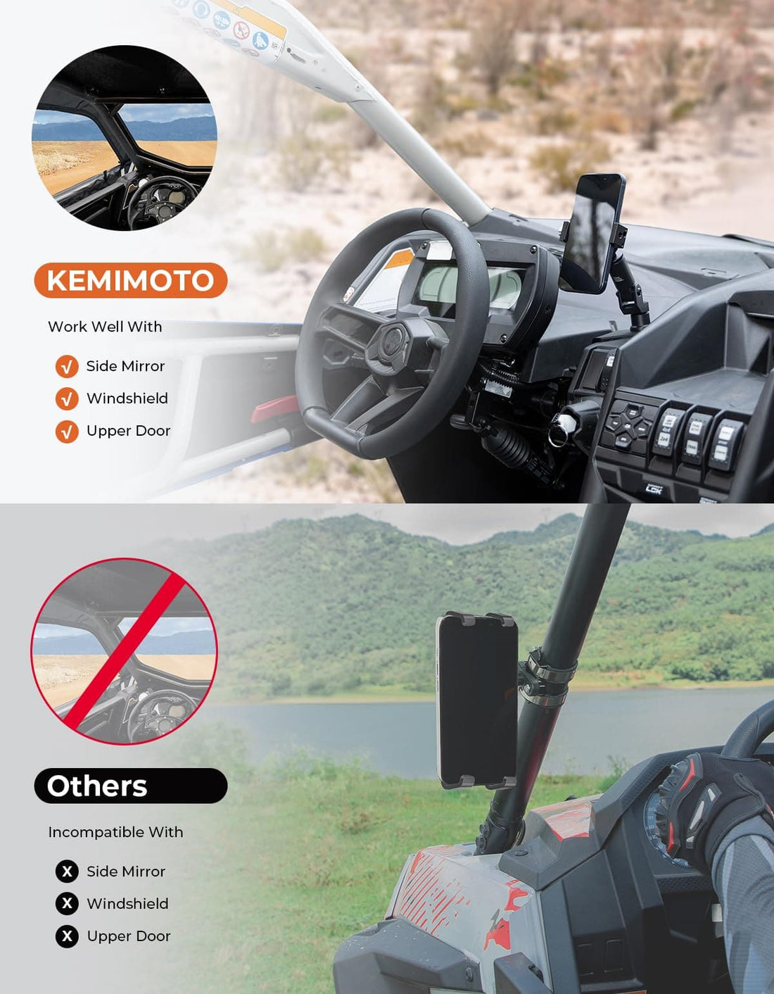 360° Adjustable CNC Phone Mount for Can-Am Maverick X3 / MAX - view 3