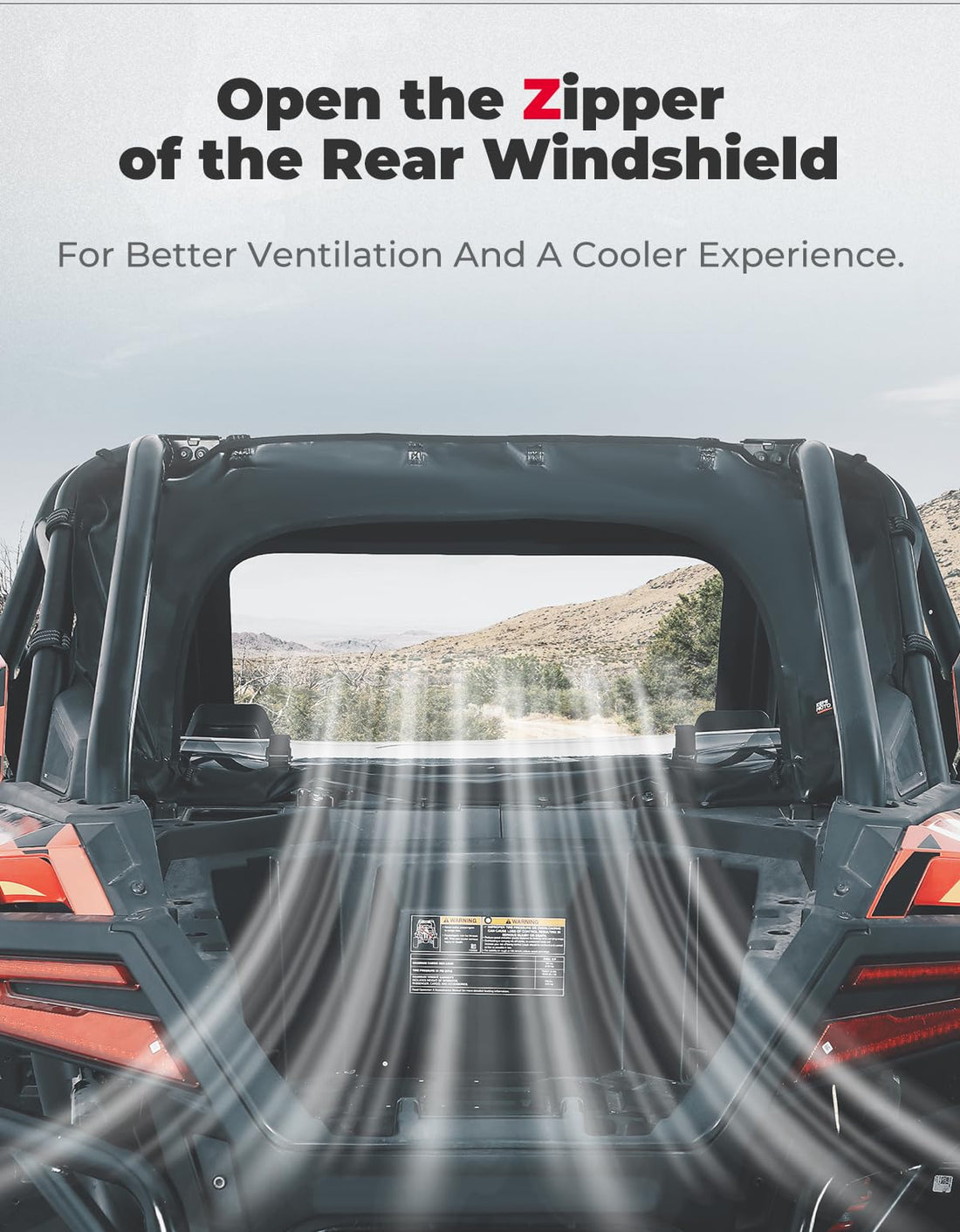 UTV Soft Rear Windshield for RZR PRO XP / Turbo R - view 4