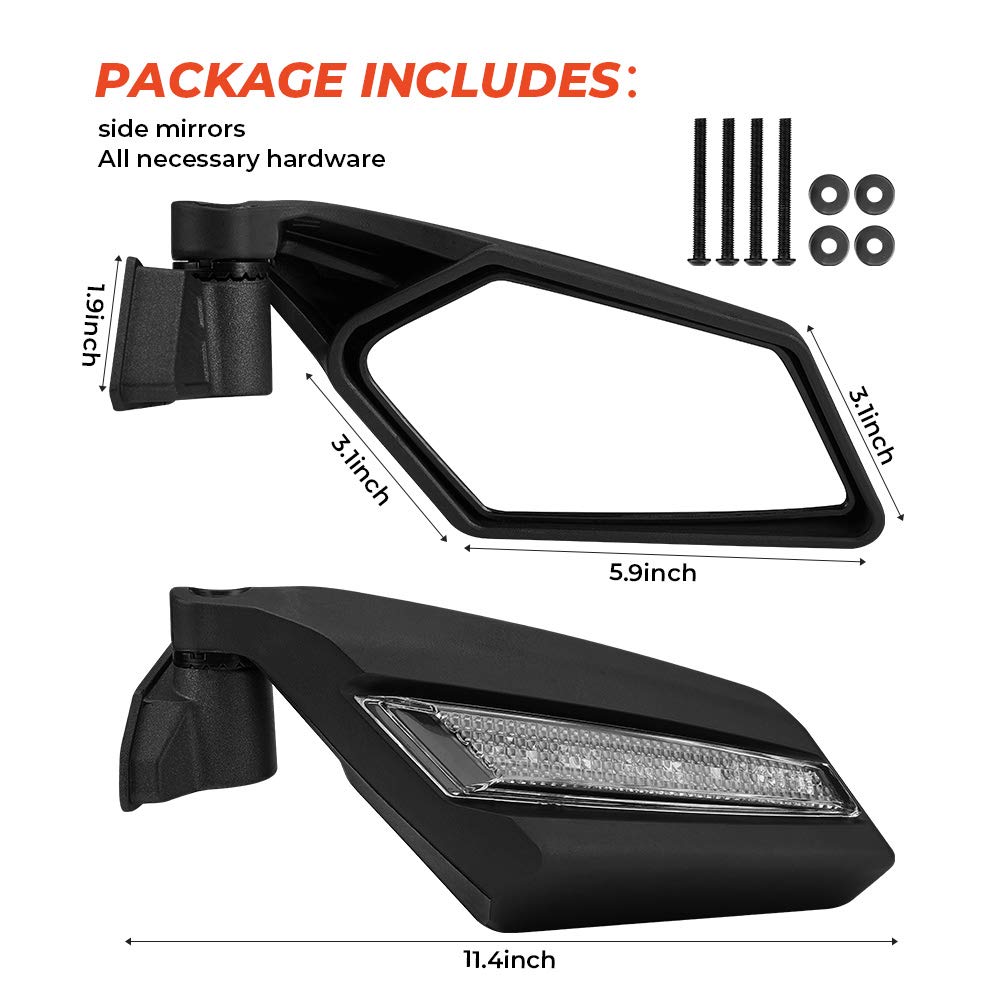 One Pair LED Side Mirrors for Can-Am Maverick X3 | X3 MAX - view 4