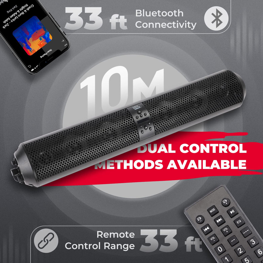 6 Speaker 28" UTV Bluetooth Sound Bar for Can-Am Maverick / X3 / Trail / Defender / Commander - view 4