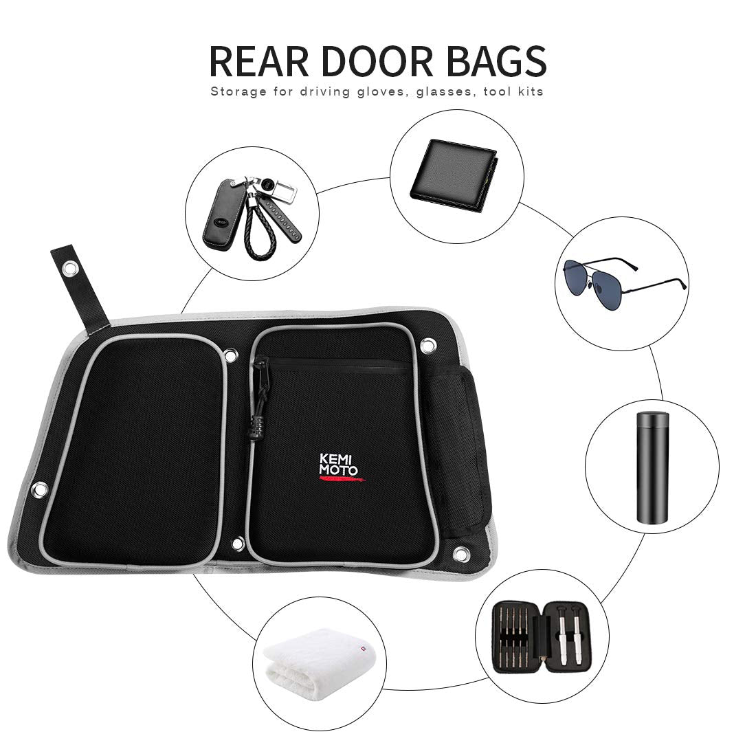 Rear Door Bags with Knee Pad for Polaris RZR XP 4 1000 2014-2023 - view 5