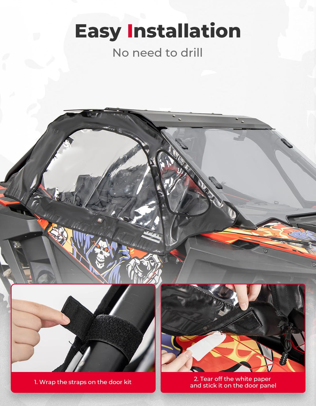 Soft Cab Enclosure Upper Doors for Polaris RZR PRO XP / Turbo R (2 seat) - view 5