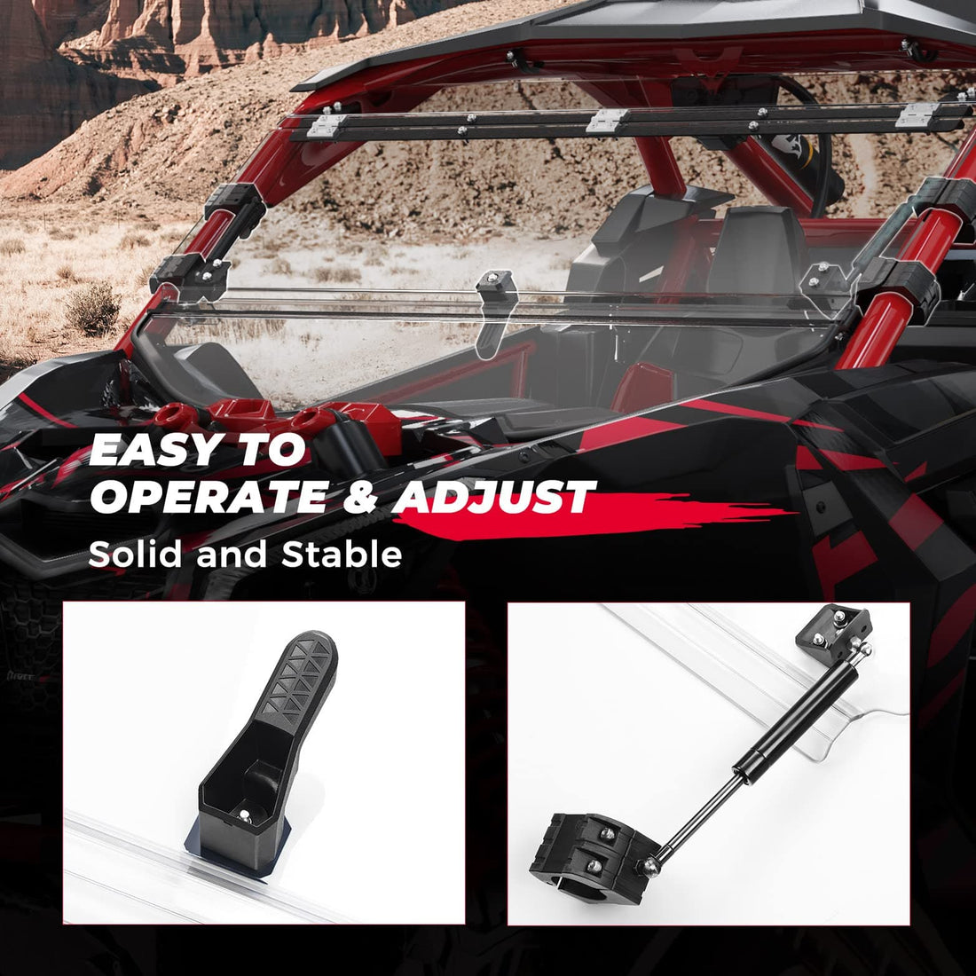 Flip and Rear Windshields for Can-Am Maverick X3 / X3 Max 2017-2023 - view 7