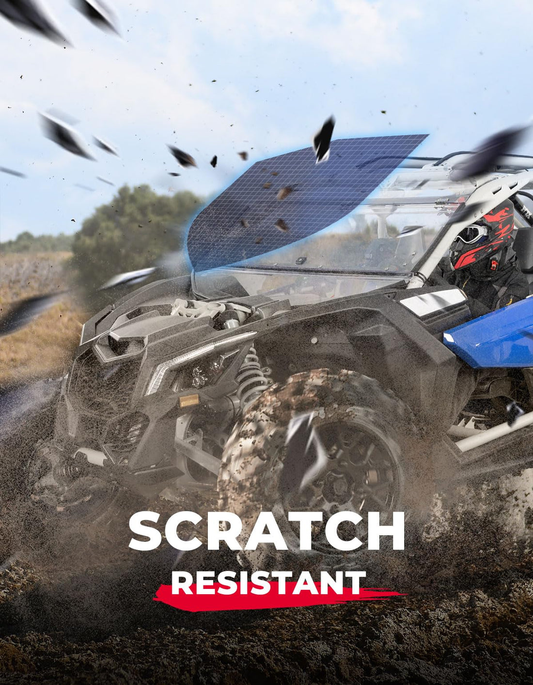 Scratch Resistant PC Flip Windshield for Can-Am Maverick X3 - view 4
