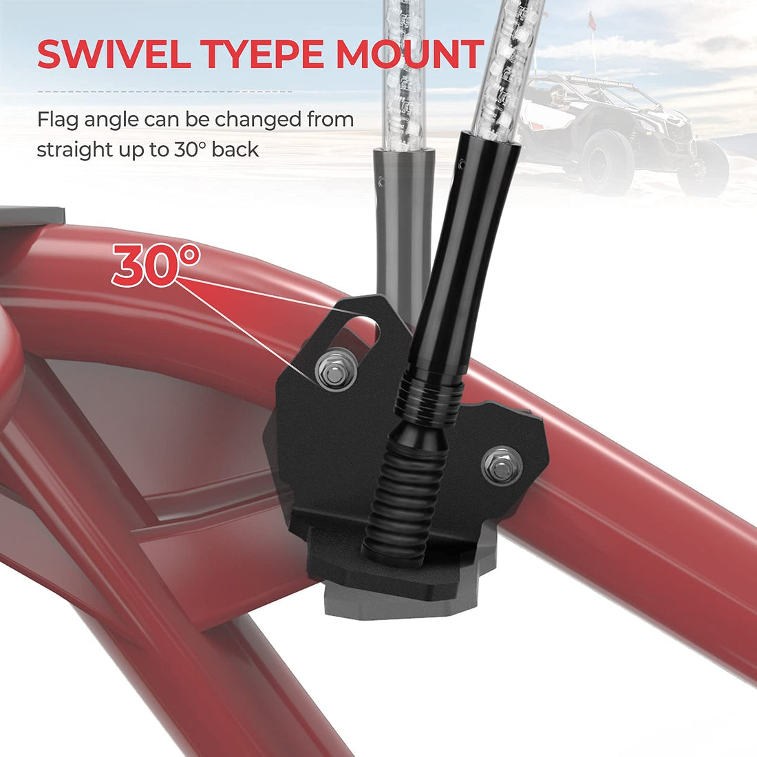 2 PCS Adjustable Whip Light Flag Mount for Can-Am Maverick X3 / MAX - view 5
