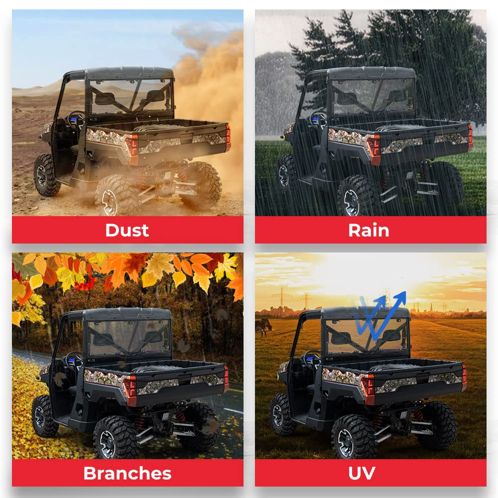Rear Windshield Hard Tool-Free Install for Polaris Ranger XP 1000 / Crew 2015-2026 - view 5