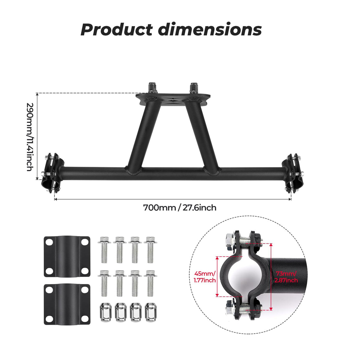 Spare Tire Carrier Mount for Polaris RZR XP 1000 /4 1000 / Turbo - view 5