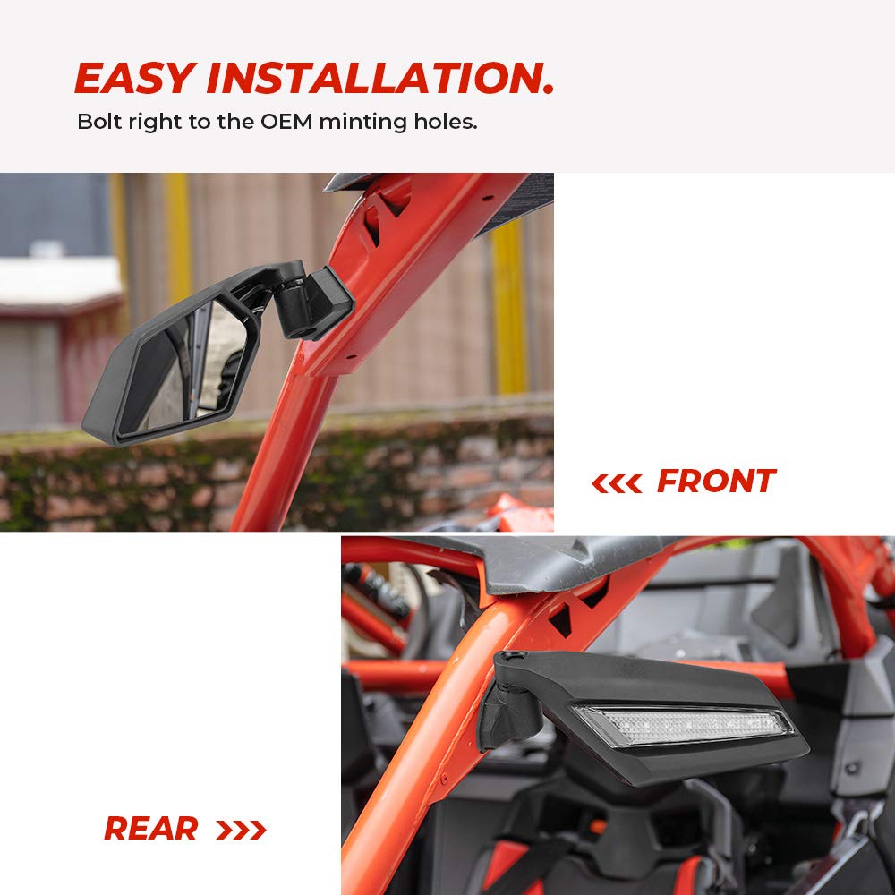 One Pair LED Side Mirrors for Can-Am Maverick X3 | X3 MAX - view 5