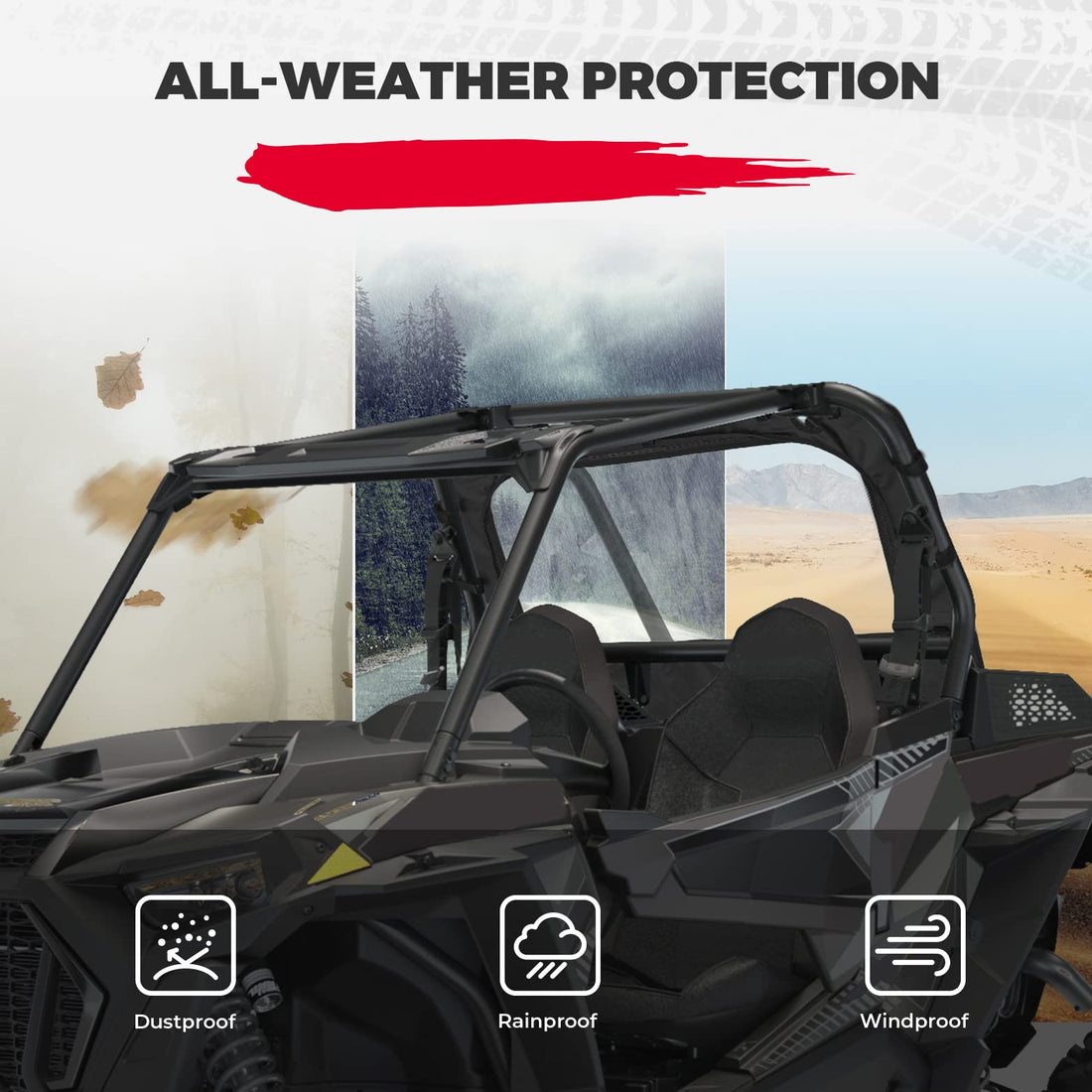 Soft Rear Windshield for Polaris RZR XP 1000 /4 2014-2023 - view 6