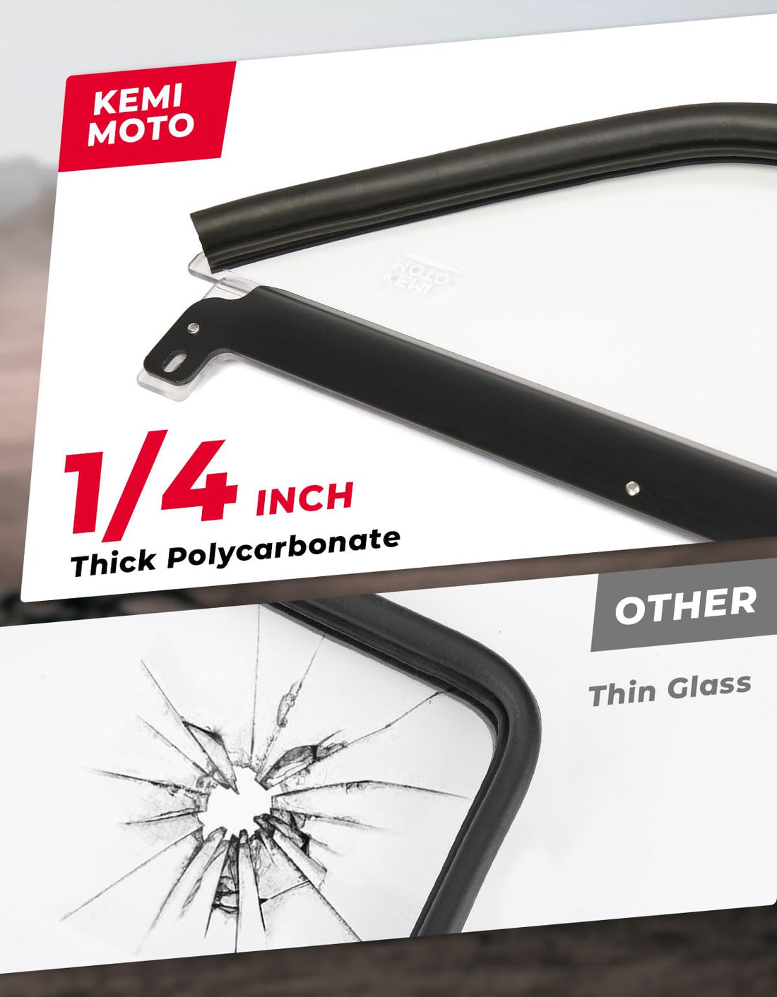 Scratch Resistant PC Flip Windshield for Can-Am Maverick X3 - view 2