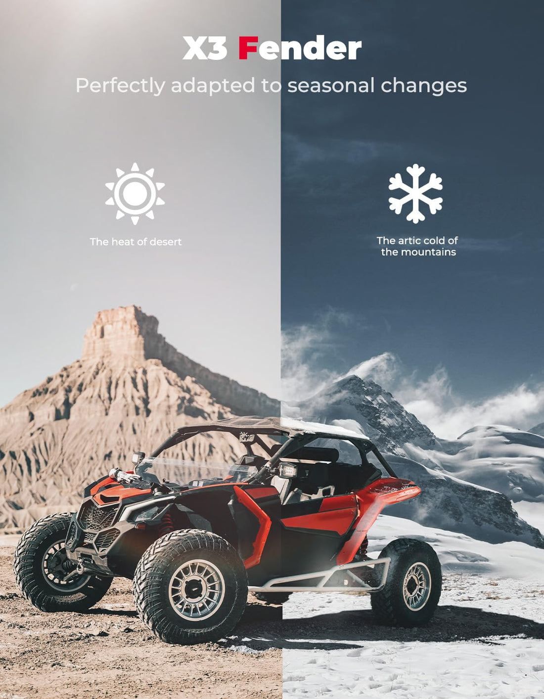 Red Fender Flares for Can-Am Maverick X3 / X3 MAX - view 6