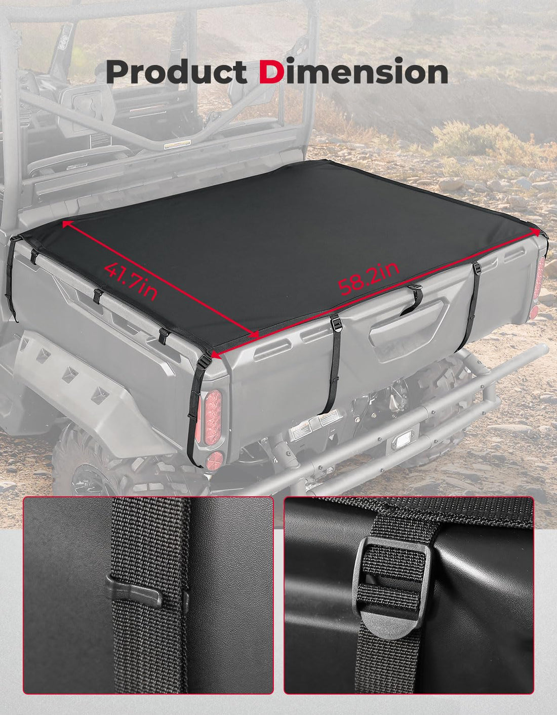 Stretchable Cargo Bed Net for Can-Am Defender / Polaris Ranger General - view 6