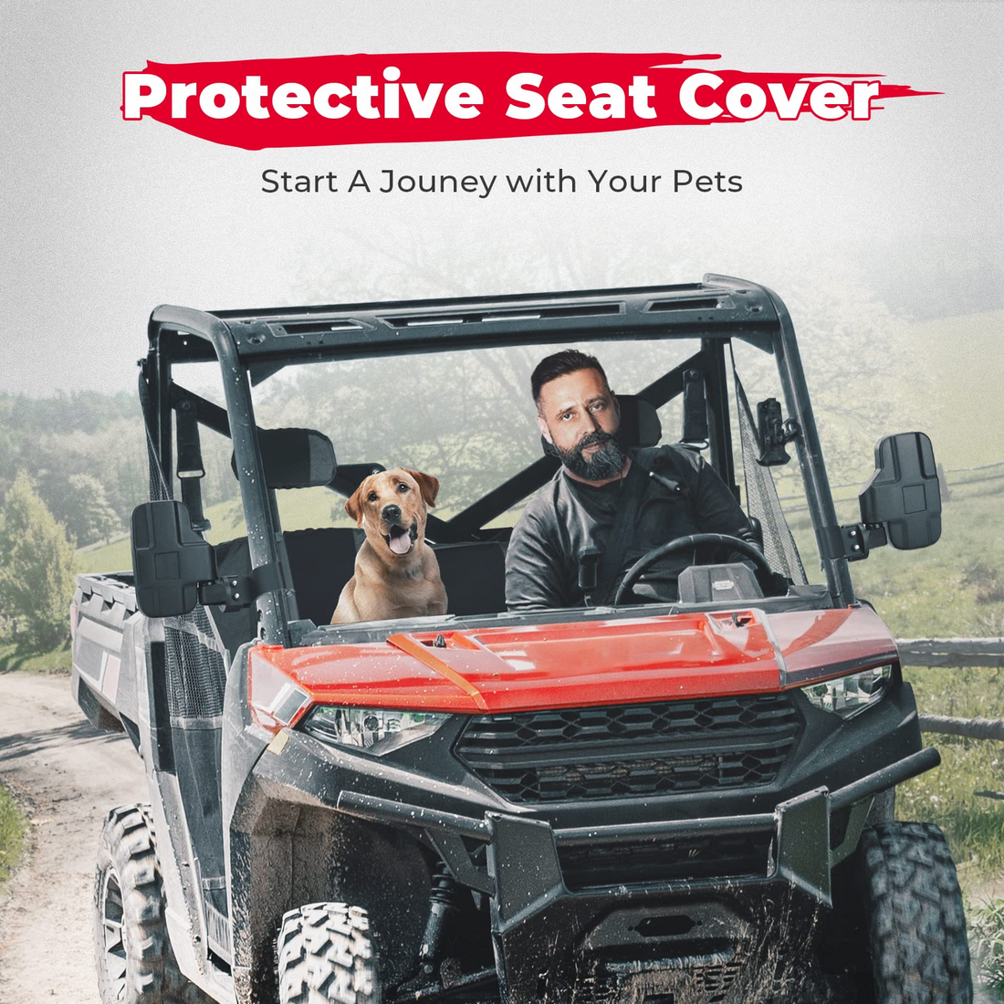 Split Bench Seat Covers for Polaris Ranger XP 1000 / CREW (6 PCS) - view 6