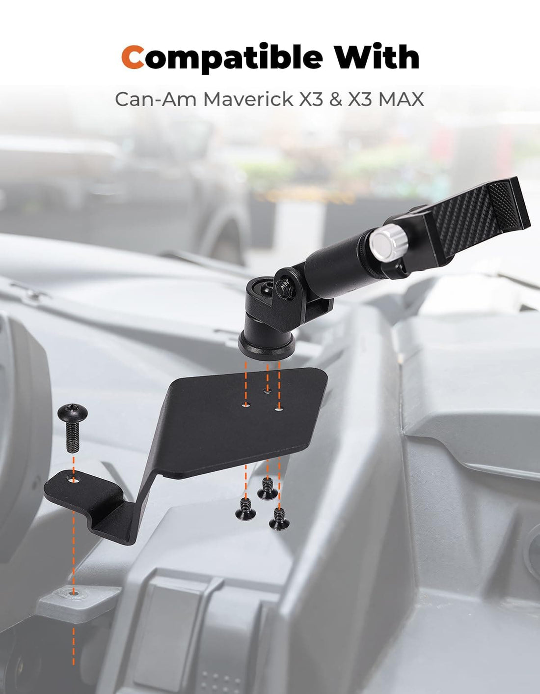 360° Adjustable CNC Phone Mount for Can-Am Maverick X3 / MAX - view 6