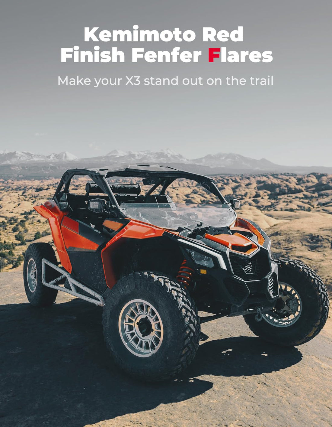 Red Fender Flares for Can-Am Maverick X3 / X3 MAX - view 7