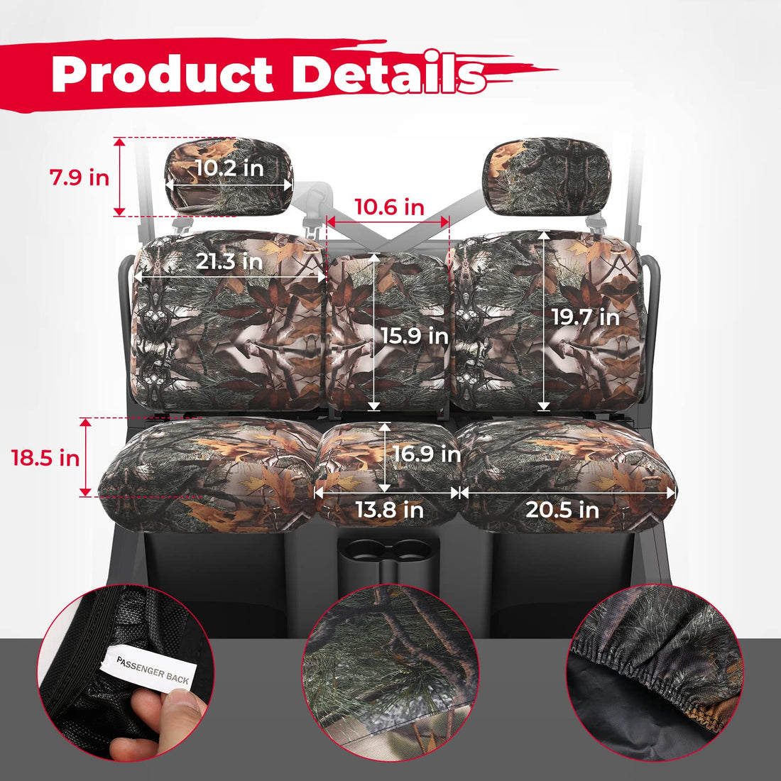Camouflage Seat Cover for Can-Am Defender HD5|7|8|9|10 - view 7