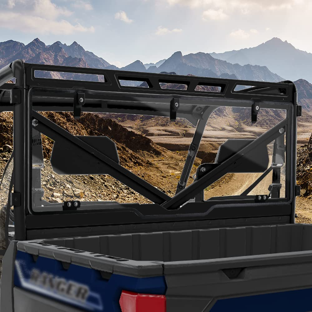 Rear Windshield Hard Tool-Free Install for Polaris Ranger XP 1000 / Crew 2015-2026 - view 7