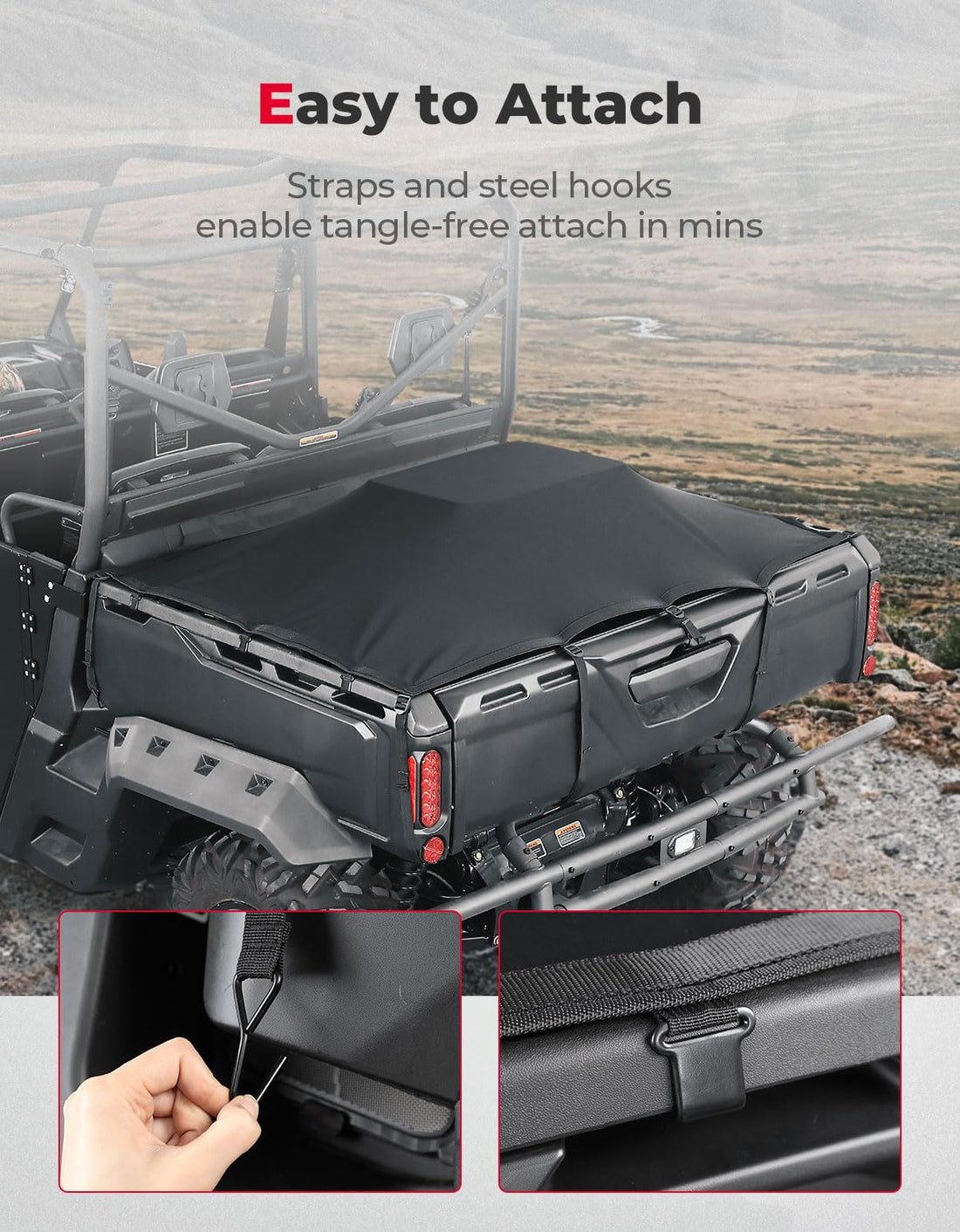 Stretchable Cargo Bed Net for Can-Am Defender / Polaris Ranger General - view 7