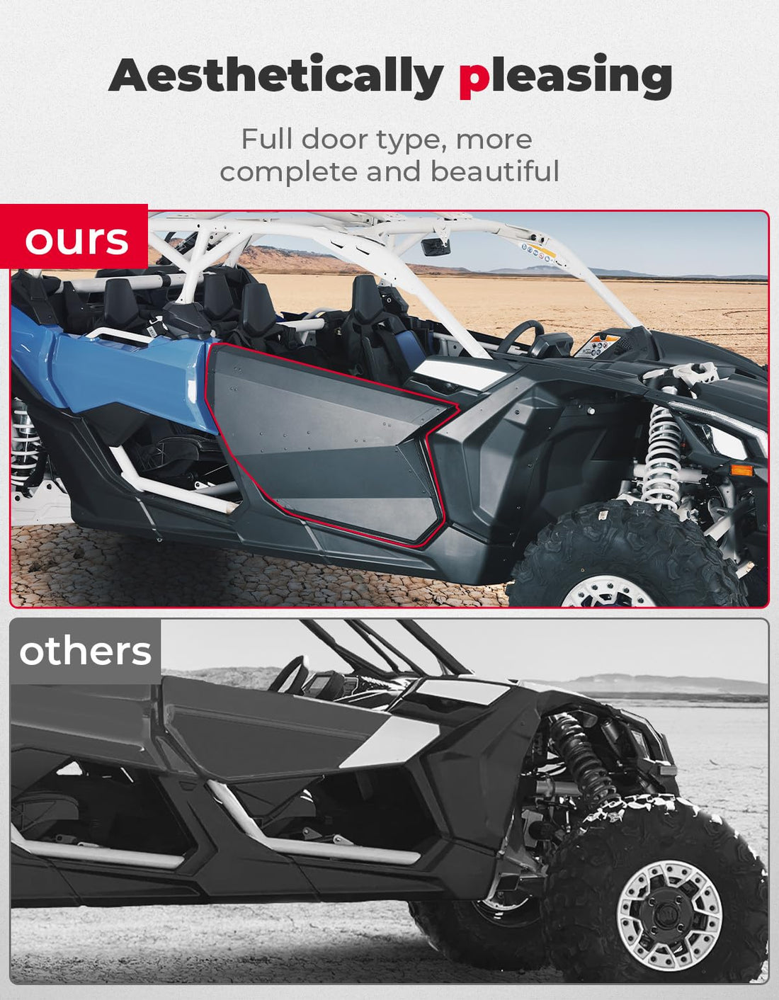Set of Aluminum Front Full Doors for Can-Am Maverick X3 and X3 Max - view 7