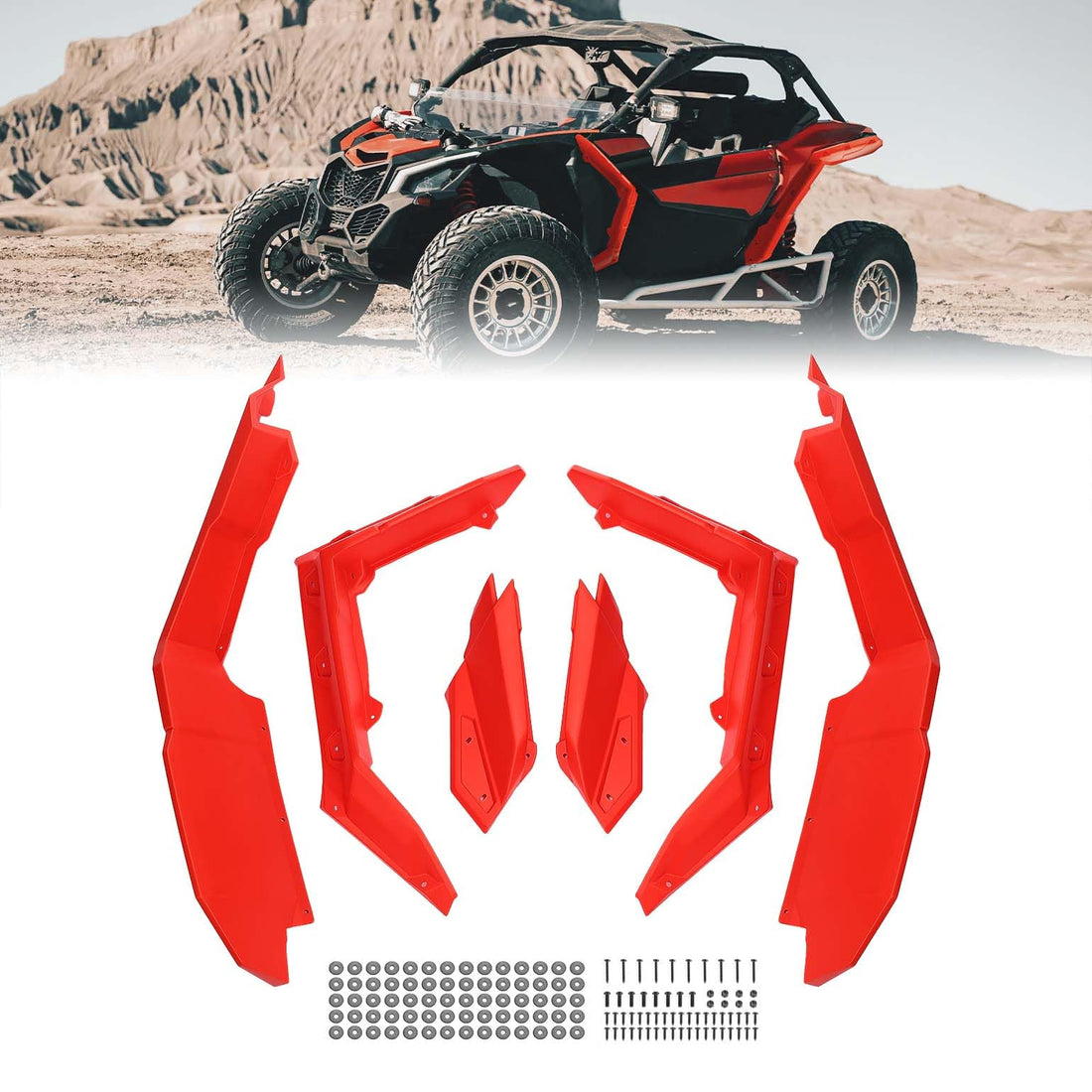 Red Fender Flares for Can-Am Maverick X3 / X3 MAX - view 1