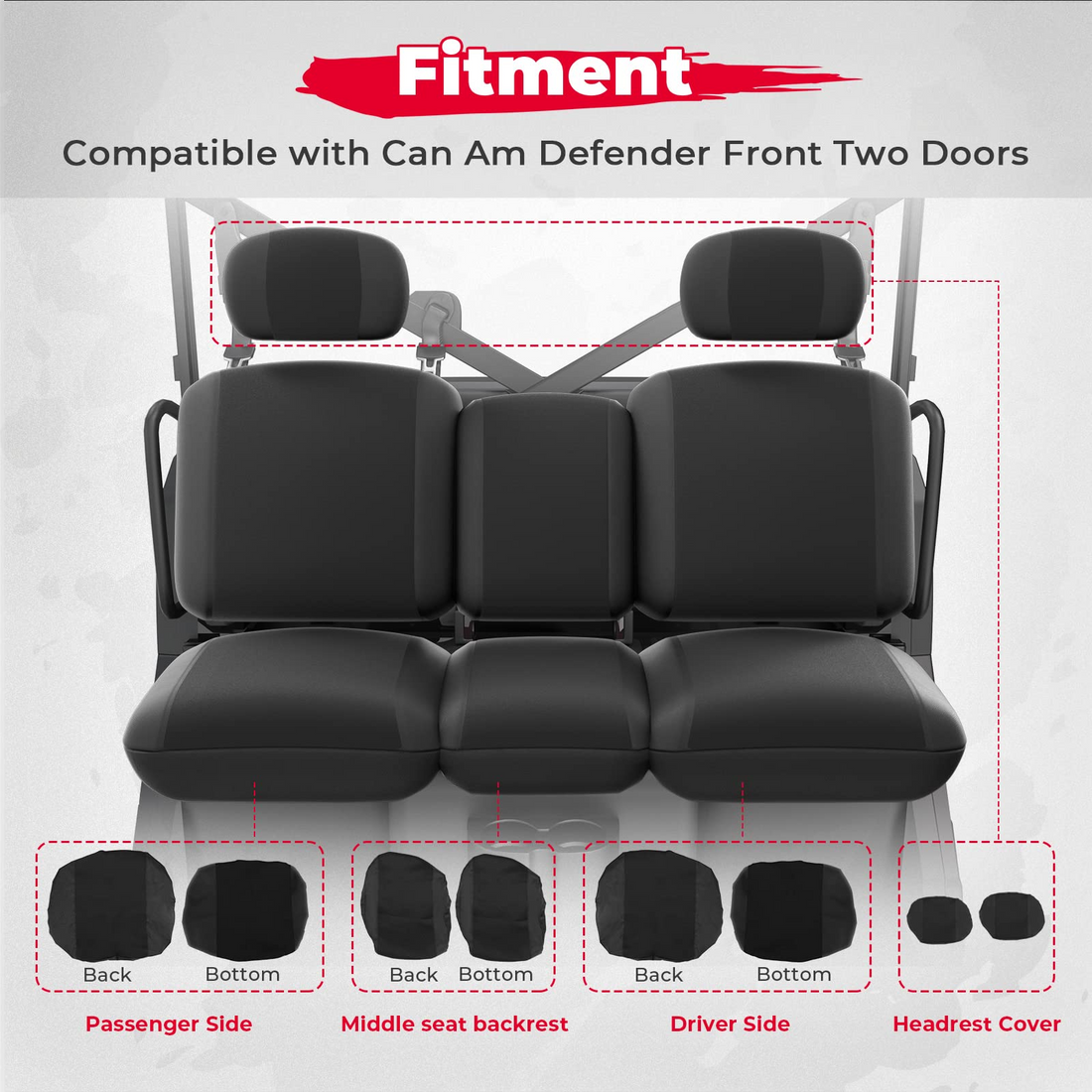 UTV Seat Cover for Can-Am Defender HD5|7|8|9|10 - view 9