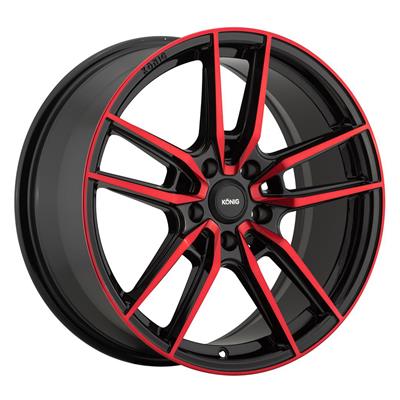 Konig Myth Gloss Black Wheels with Machined Red Tint Face - MY8751443R