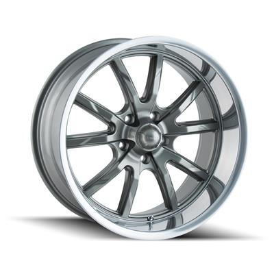 Ridler 650 Series Gloss Gray Wheels with Polished Lip - 6508973G