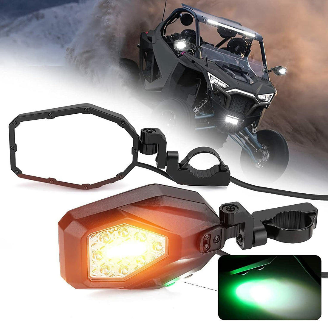 UTV LED Lighted Side Mirrors with Flowing Turn Signal for Polaris RZR PRO R /4 - view 8